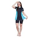 ZIUM 4-Way Lycra one Piece Women Swimsuit: A-line with Attached Cycling Shorts &amp; Padded with Lining