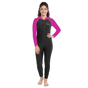 ZIUM Girls 4 Way Lycra Swimsuit Cum