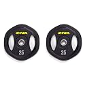 ZIVA 35lb Studio Barbell Weight Set – Adjustable Home Gym Kit with Standard Rubber Urethane Plates, 5' Chrome Bar (1.18" diam) &amp; Collars | Extra Plates Not Included