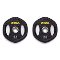 ZIVA 35lb Studio Barbell Weight Set – Adjustable Home Gym Kit with Standard Rubber Urethane Plates, 5' Chrome Bar (1.18" diam) &amp; Collars | Extra Plates Not Included