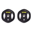 ZIVA 35lb Studio Barbell Weight Set – Adjustable Home Gym Kit with Standard Rubber Urethane Plates, 5' Chrome Bar (1.18" diam) &amp; Collars | Extra Plates Not Included