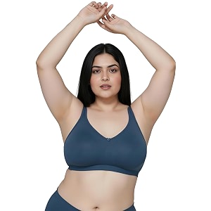 zivame true curv double layered non wired full coverage minimiser bra-real teal