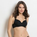ZIVAME Women T-Shirt Lightly Padded Bra Black