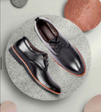 Zixer Genuine Synthetic Leather Office Black Formal