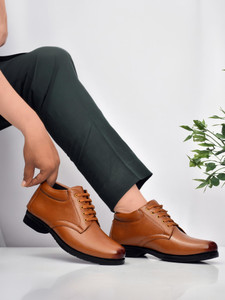 Zixer Leather Mid-Top Formal Shoes Mens Office