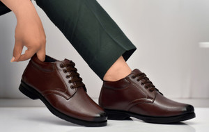 Zixer Leather Mid-Top Formal Shoes Mens Office