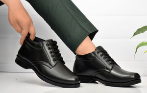 Zixer Leather Mid-Top Formal Shoes Mens Office