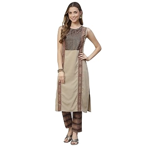 ZIYAA Womens Crepe Salwar Suit Set