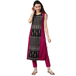 ZIYAA Womens Crepe Straight Kurta