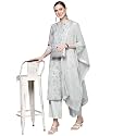 ZIYAA Women39s Grey Chanderi A-Line Kurta Palazzo