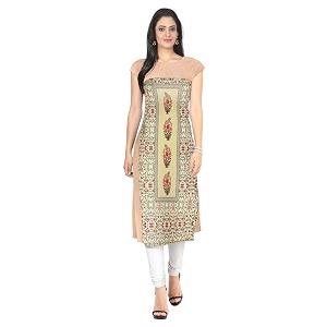 ZIYAA Womens Straight Fit Synthetic Kurta ZIKUCR060-Multi-S-multicoloured-S