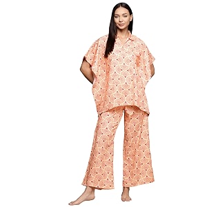 ZIYAA Women Womens Orange Rayon Night Suit