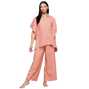 ZIYAA Women Womens Orange Rayon Night Suit