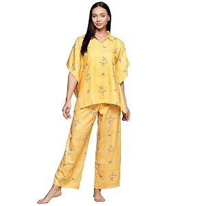 ZIYAA Women Womens Orange Rayon Night Suit