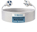 ZIYTRACK Extension Male Female Power Cord | Copper Wire, 3 Pin Extension Cord | (5 Meter) 10 A Three Pin Socket