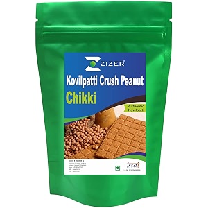 zizer kovilpatti crush peanut chikki  groundnut chikki  peanut candy  traditional healthy snack 250 g