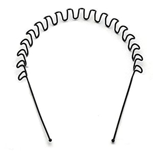 zl enterprises pack of 2 zigzag hair band for men and women daily use black spring zigzag wave metal hair hoop band unisex sports headband accessories 5 pieces