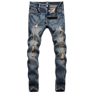 zlz men39s ripped skinny distressed destroyed slim fit stretch biker jeans pants with holes