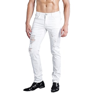 zlz men39s ripped skinny distressed destroyed slim fit stretch biker jeans pants with holes