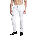 ZLZ Men's Ripped Skinny Distressed Destroyed Slim Fit Stretch Biker Jeans Pants with Holes