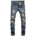 ZLZ Men's Ripped Skinny Distressed Destroyed Slim Fit Stretch Biker Jeans Pants with Holes