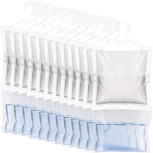 zmfh 10 pack moisture absorber hanging bags no scent max odor eliminator 220g dehumidification bags for closets bathrooms laundry rooms pantries storage