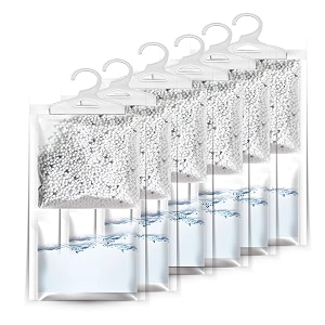 zmfh 6 pack moisture absorber amp max odor eliminator hanging bag 220g dehumidification bag for closets bathrooms laundry rooms pantries storage