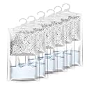 ZMFH 6 Pack Moisture Absorber &amp; Max Odor Eliminator Hanging Bag, 220g Dehumidification Bag for Closets, Bathrooms, Laundry Rooms, Pantries, Storage
