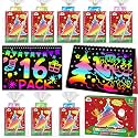 ZMLM 24 Pack Rainbow Art Scratch Notebooks for Christmas Classroom Gifts