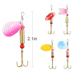 zncmrr 30pcs fishing lures kit set spinnerbait for bass trout walleye salmon assorted metal hard lures inline spinner baits