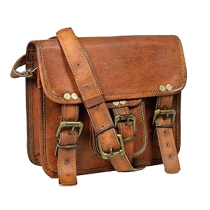 znt bags pure handmade vintage leather sling bag for ipad stylish real genuine messenger shoulder bags crossbody boys girl man woman leather sling bag - square brown