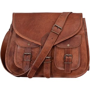 znt bags leather sling bag crossbody style for men and women travel and office use 13 x 10 x 4 inches