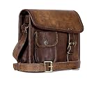 ZNT BAGS Leather 11" Inch Leather Sling Bags for Men and Women Distressed Bag Satchel Unisex Messenger Bag (Ideal for Tablet 10.5") (Hard Brown)