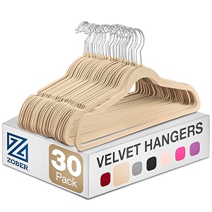 zober non-slip velvet hangers suit hangers ultra thin space saving 360 degree swivel hook strong and durable clothes hangers hold up-to 10 lbs for coats jackets pants amp dress clothes 30 pack
