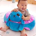 Zoby Soft Plush Cushion Cotton Baby Sofa Seat, Infant Safety Car Chair - Learn to Sit Stool Training Kids Support Sitting for Dining (Blue-Pink)