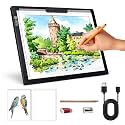 Zocelight Rechargeable A4 Light Box,led Light pad with Built-in Stand & Clip,6 Levels of Brightness Light Box for tracing,Diamond Painting.Light Table for Artists,Drawing,Sketching,Animation,X-ray