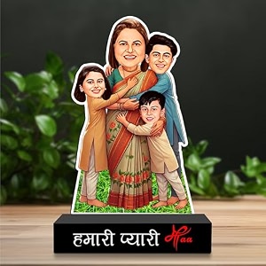 zoci voci personalized caricature for mom with kids  pyaari maa custom photo standee  unique mothers day amp birthday gift from children  emotional gifts for mummy