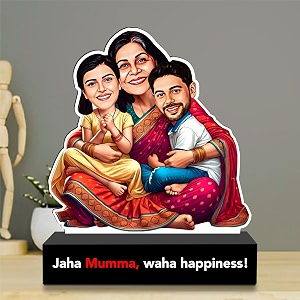 zoci voci personalized caricature  customized gift for mom  unique mothers day amp birthday gift jaha mumma waha happiness 7 x 2 inch multi color