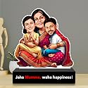 ZOCI VOCI Personalized Caricature Â– Customized Gift for Mom | Unique MotherÂ’s Day &amp; Birthday Gift (Jaha Mumma, Waha Happiness!), 7 x 2 Inch, Multi Color