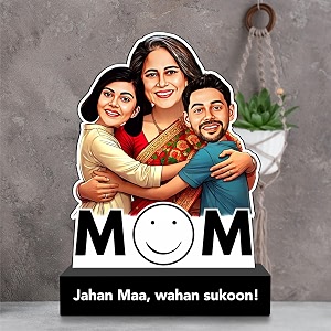 zoci voci personalized caricature for mom  custom photo cartoon standee gift  unique birthday amp mothers day gift from sondaughter  emotional gift jahan maa wahan sukoon