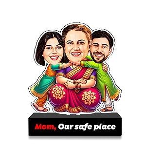 zoci voci personalized caricature for mom  custom photo cartoon standee  mom our safe place emotional gift  unique birthday amp mothers day gift from sondaughter