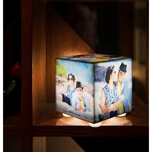 zoci voci acrylic valentines day gift photo lamp with 5 pictures for pre-wedding shoot personalized led photo frame night lamp - best birthday anniversary amp wedding gift 10x10x10 multicolor