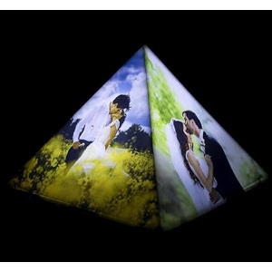 zoci voci valentines day gift photo lamp - anniversary gift for wife birthday gift for husband wedding gifts for couple - led photo frame acrylic body hd prints matt finish pyramid of love