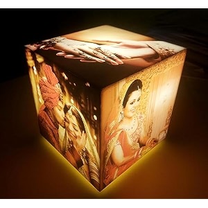 zoci voci wedding gift for couple - photo cube led lamp with 5 picturesphoto frame with light - best for husbandampwife 15x15x15 - acrylic bodyhd printsmatt finishmulticolor