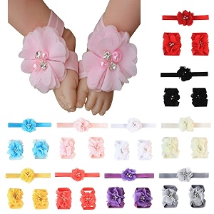 zocone baby headbands 1012 pcs big bow toddler girl hair accessories barefoot sandals baby shoe socks for newborn infant