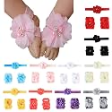 ZOCONE Baby Headbands 10/12 PCS Big Bow Toddler Girl Hair Accessories Barefoot Sandals Baby Shoe Socks for Newborn Infant