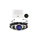 Zodiac Signs Spirit Bracelet Zodiac Bracelet for Women Men Adjustable 12 Constellation Bracelet Multilayer Zodiac Black Leather Bracelets Zodiac Sign Wrap Bracelet for Women Men Birthday Jewelry