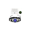 Zodiac Signs Spirit Bracelet Zodiac Bracelet for Women Men Adjustable 12 Constellation Bracelet Multilayer Zodiac Black Leather Bracelets Zodiac Sign Wrap Bracelet for Women Men Birthday Jewelry