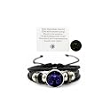 Zodiac Signs Spirit Bracelet Zodiac Bracelet for Women Men Adjustable 12 Constellation Bracelet Multilayer Zodiac Black Leather Bracelets Zodiac Sign Wrap Bracelet for Women Men Birthday Jewelry