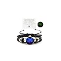 Zodiac Signs Spirit Bracelet Zodiac Bracelet for Women Men Adjustable 12 Constellation Bracelet Multilayer Zodiac Black Leather Bracelets Zodiac Sign Wrap Bracelet for Women Men Birthday Jewelry